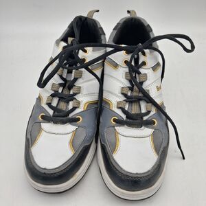 Brunswick Pacer Men's Bowling Shoes Size 8M White Grey Black Gold K264 Athletic